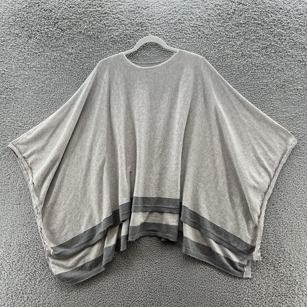 Nordstrom Gray Layered-Stripe Poncho